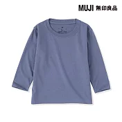 【MUJI 無印良品】幼兒容易穿脫棉天竺圓領長袖T恤 80 藍色