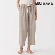 【MUJI 無印良品】女涼感柔滑八分褲 M 米色