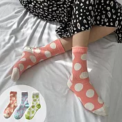 【AnZa】點點糖果色棉料堆堆襪短襪(3入組)     A (粉+綠+紫)