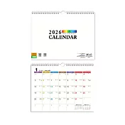 珠友 2026年12K吊掛式月曆/掛曆/行事曆/月計劃(素面/橫式)