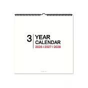 珠友 2026~2028年3年式吊掛式月曆/行事曆/長期規劃/掛曆/記事日曆/簡約無印(素面/大)