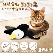 貓本屋 USB充電 發聲抖動鳥 絨毛寵物玩具 老鷹