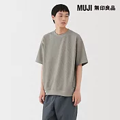 【MUJI 無印良品】男速乾鬆餅紋圓領短袖T恤 M 灰銀