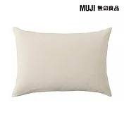 【MUJI 無印良品】柔舒水洗棉枕套/50/ 淺米