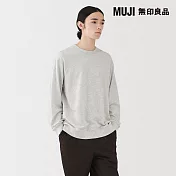 【MUJI 無印良品】男輕量裏毛圓領長袖T恤 S 粉米