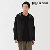 【MUJI 無印良品】男撥水加工連帽外套 S 黑色