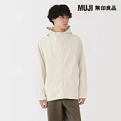 【MUJI 無印良品】男撥水加工連帽外套 S 象牙白
