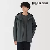 【MUJI 無印良品】男撥水加工連帽外套 S 煙燻藍