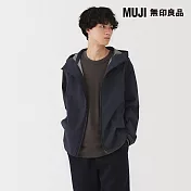 【MUJI 無印良品】男撥水加工連帽外套 S 暗藍