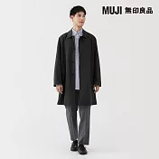 【MUJI 無印良品】男撥水加工折領大衣 S 黑色