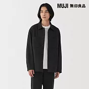 【MUJI 無印良品】男縱橫彈性人字紋外套 S 黑色