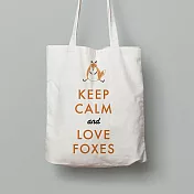 【 Hello Studio 你好工作室】KEEP CALM AND LOVE FOXES｜帆布托特包