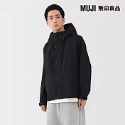 【MUJI 無印良品】男撥水加工連帽風衣外套 S 黑色