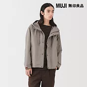 【MUJI 無印良品】男撥水加工連帽風衣外套 L 摩卡棕
