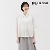 【MUJI 無印良品】女涼感標準領短袖襯衫 S 白色