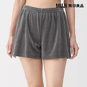 【MUJI 無印良品】女棉絲絨平口褲 S 墨灰