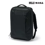 【MUJI 無印良品】可減輕肩膀負擔撥水加工尼龍商務後背包 黑色