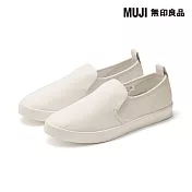 【MUJI 無印良品】撥水加工柔軟鞋墊基本便鞋 24cm 柔白