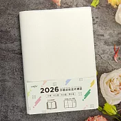 【conifer綠的事務】2026年16K手鞣皮紋直式週誌  茉莉白
