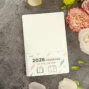 【conifer綠的事務】2026年32K手鞣皮紋直式週誌  茉莉白