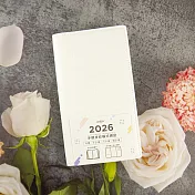 【conifer綠的事務】2026年48K手鞣皮紋橫式週誌  茉莉白