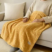 【日本現代百貨】arne法蘭絨 輕盈柔軟保暖毛毯 ‧ 人字紋(橘)