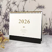 【conifer綠的事務】2026年25K簡約典雅橫式桌曆  雅黑金