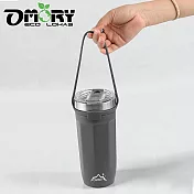 【OMORY】304八角造型保溫杯710ml(附提繩)- 黑色