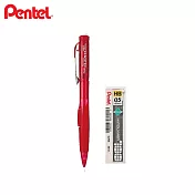 (送限量橡皮)PENTEL Twist-Erase CLiCK 側壓自動鉛筆 + C205 HB鉛芯 紅