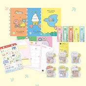 TO NOTE Lite A5 趣味筆記組（封面-麵包車＋裝訂環15mm-橙＋空白內頁＋手帳萬年曆＋趣味學校午餐便利貼-豬肉菜豆）