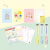 TO NOTE Lite A5 不明飛行筆記組（封面-玩文具＋裝訂環15mm-萱花黃＋橫線內頁＋手帳萬年曆＋不明飛行趣味造型迷你書籤-黃光）