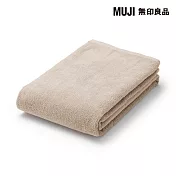 【MUJI 無印良品】棉圈絨雙線織浴巾/可吊掛/粉米色成品尺寸:W70×L140 cm