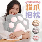 【EZlife】貓爪暖手午睡靠枕  灰色