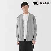 【MUJI 無印良品】男天竺V領開襟衫 S 灰色