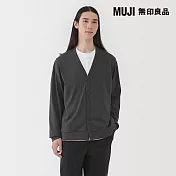 【MUJI 無印良品】男天竺V領開襟衫 S 深灰