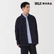 【MUJI 無印良品】男吉貝木棉混丹寧工作外套 S 暗藍