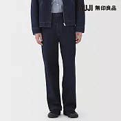 【MUJI 無印良品】男吉貝木棉混丹寧工作褲 S 暗藍