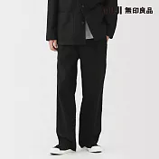 【MUJI 無印良品】男吉貝木棉混厚織斜紋工作褲 S 黑色