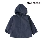 【MUJI 無印良品】幼兒撥水加工附帽外套 80 深藍