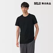 【MUJI 無印良品】男無側縫圓領短袖T恤/2入 S 黑色