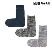 【MUJI 無印良品】女殘系直角襪三雙組23-25cm 混色