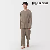 【MUJI 無印良品】男柔滑長袖家居睡衣 M 摩卡棕