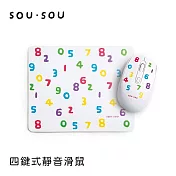 SOU．SOU十數昆 四鍵式靜音滑鼠+鼠墊組合包