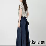 【Lockers 木櫃】條紋襯衫A字丹寧兩件套裝 L114082705 條紋M