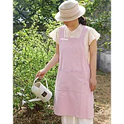 日系純色工作圍裙 粉色