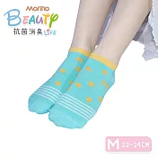 【Morino摩力諾】台製除臭襪_日韓風手繪造型船襪-點條 綠色