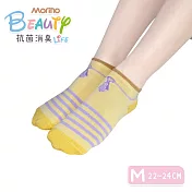 【Morino摩力諾】台製除臭襪_日韓風手繪造型船襪-領帶 黃色
