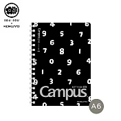 KOKUYO SOUSOU×Campus經典軟線圈筆記本5mm點格  (A6)-黑