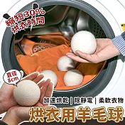 【EZlife】羊毛防靜電速乾烘衣球8cm(6顆組，加贈收納袋)