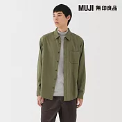 【MUJI 無印良品】男雙面起毛法蘭絨長袖襯衫 M 卡其